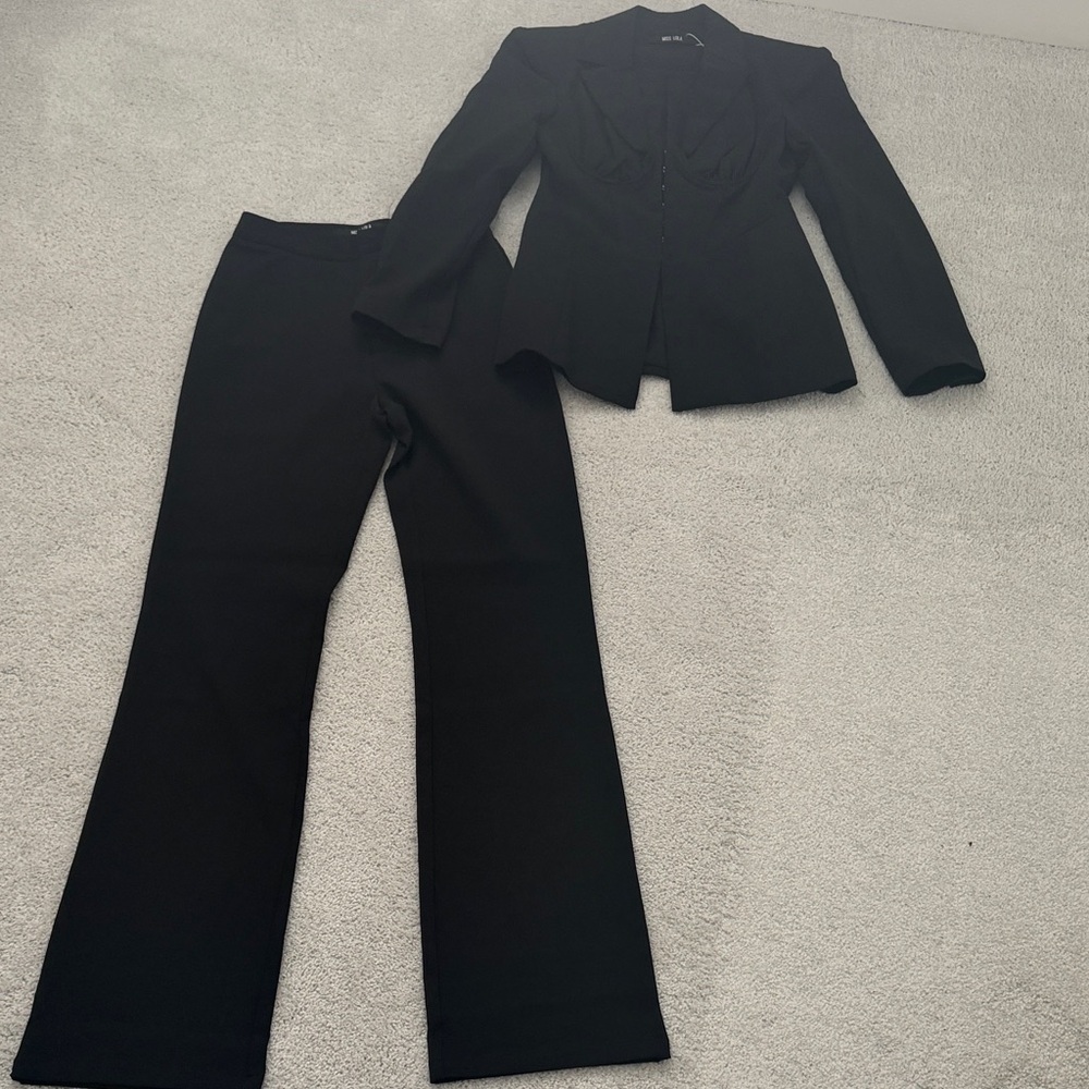 Miss Lola Black Pantsuit - Picture 7 of 17